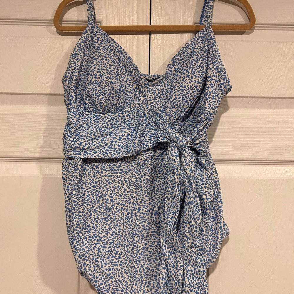 Isabel Maternity by Ingrid & Isabel Blue and White One Piece Swimsuit